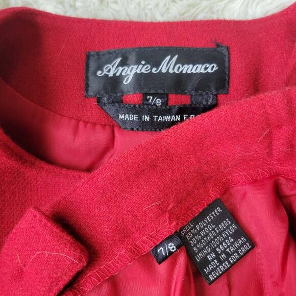 Angie Monaco Women’s Blazer Jacket And Skirt Set Red 7/8 - Picture 10 of 10